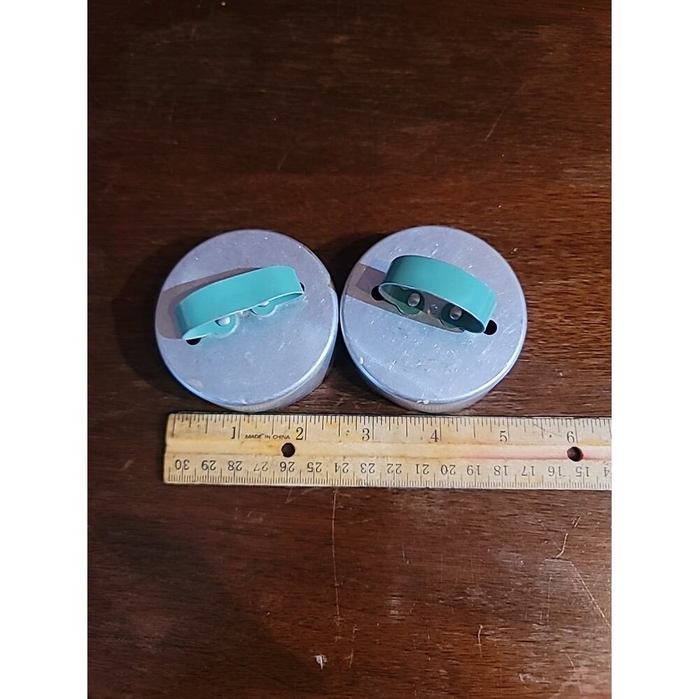 Two Green Handle Vintage Doughnut Biscuit Cutters 2.75 Inch 1 Inch Inner Hole